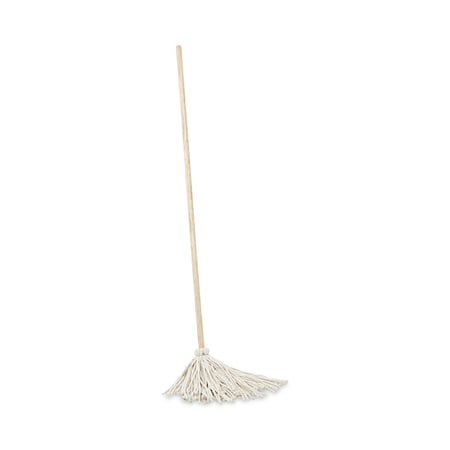 Boardwalk Handle/Deck Mops, No 12 White Cotton Head, 48" Natural Wood Handle, PK6 BWK112C